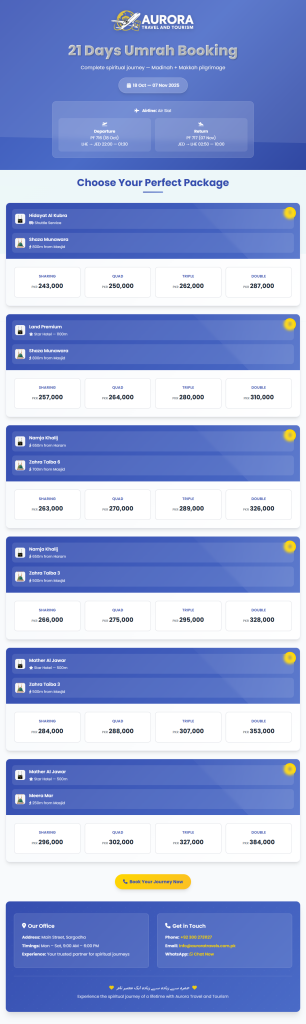What to expect from the 21 days Umrah package